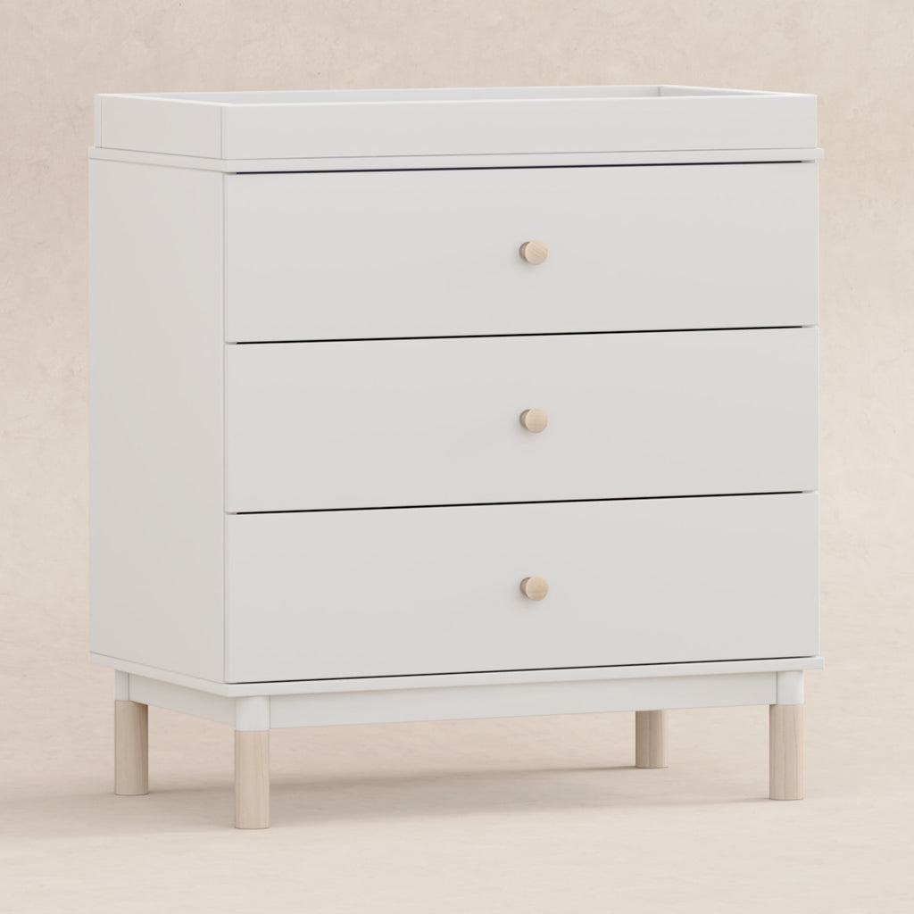 M12923WNX,Babyletto,Gelato 3-Drawer Changer Dresser  Washed Natural Ft w/Removable Changing Tray in White