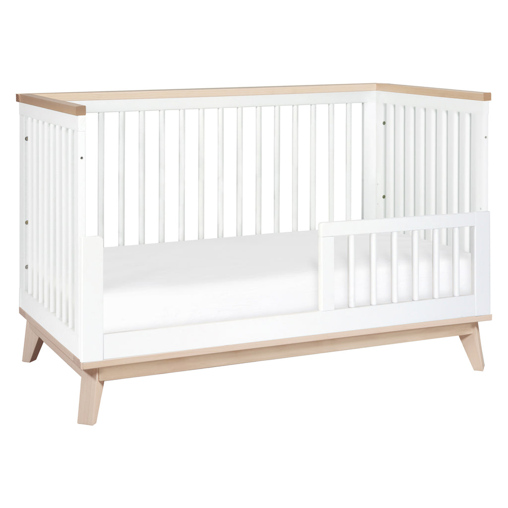 M5801WNX,Babyletto,Scoot 3-in-1 Convertible Crib w/ToddlerBedConversion Kit in White/WashedNatural