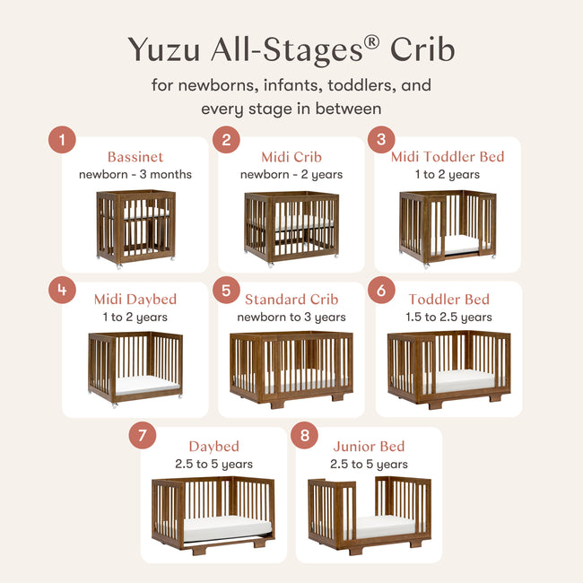 M23401NL,Babyletto,Yuzu 8-in-1 Convertible Crib w/All-Stages Conversion Kits in Natural Walnut