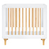 M9098WN,Babyletto,Lolly 4-in-1 Convertible Mini Crib and Twin Bed w/Toddler Bed Conversion Kit in White/Natural