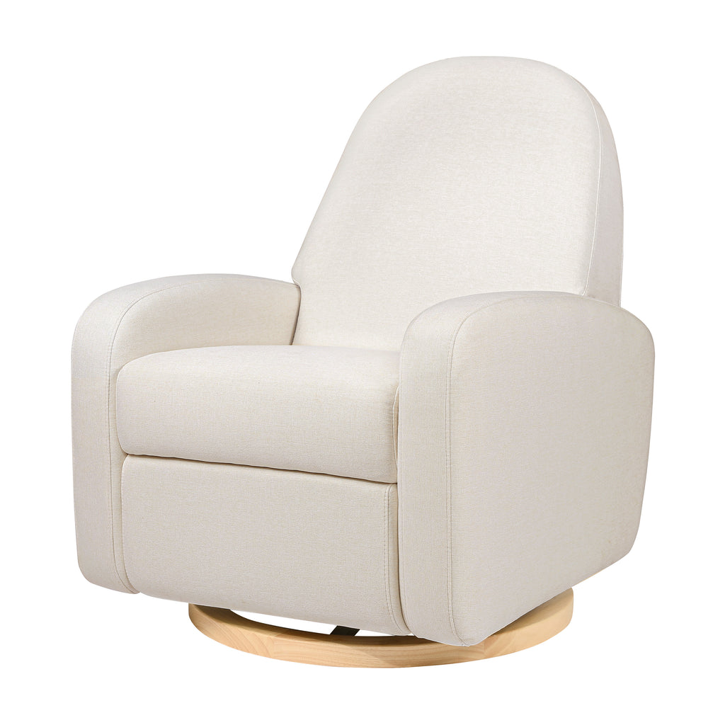 M23187PCMEWLB,Nami Recliner and Swivel Glider in Performance Cream Eco-Weave w/ Light Wood Base