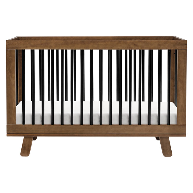 M4201NLB,Babyletto,Hudson 3-in-1 Convertible Crib w/ToddlerBedConversion Kit in Natural Walnut/Black