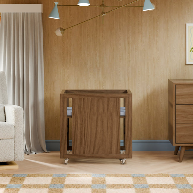 M15980NL,Babyletto,Palma 8-in-1 Convertible All-Stages® Crib w/ Bassinet & Toddler Bed Kits in Natural Walnut