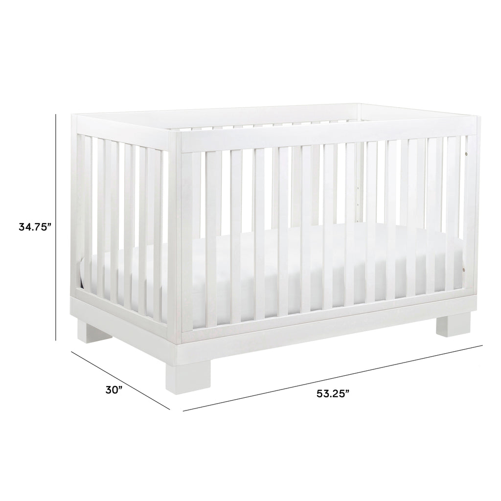 M6701W,Babyletto,Modo 3-in-1 Convertible Crib w/Toddler Bed Conversion Kit in White Finish