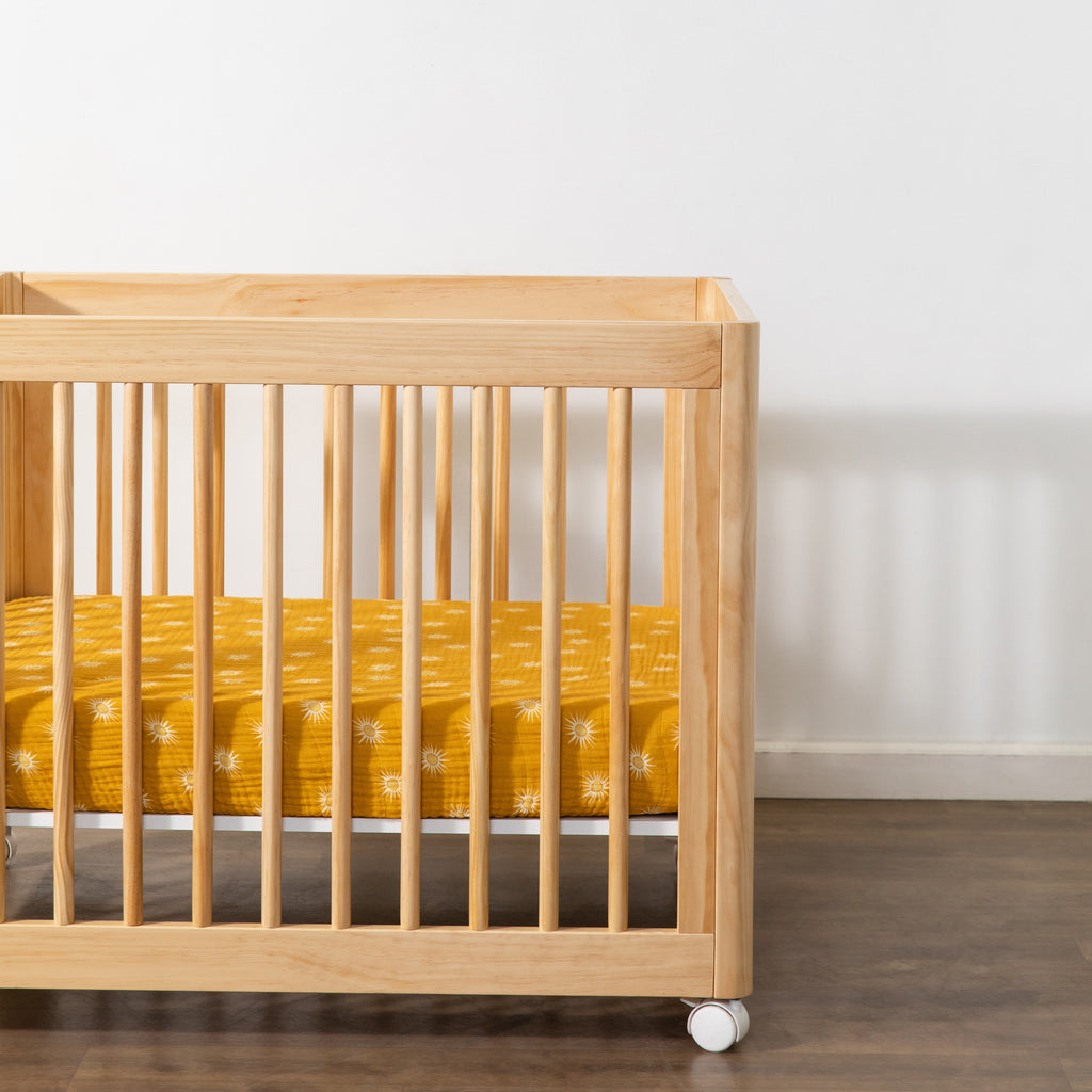 T26933,Golden Hour Muslin All-Stages Midi Crib Sheet in GOTS Certified Organic Cotton