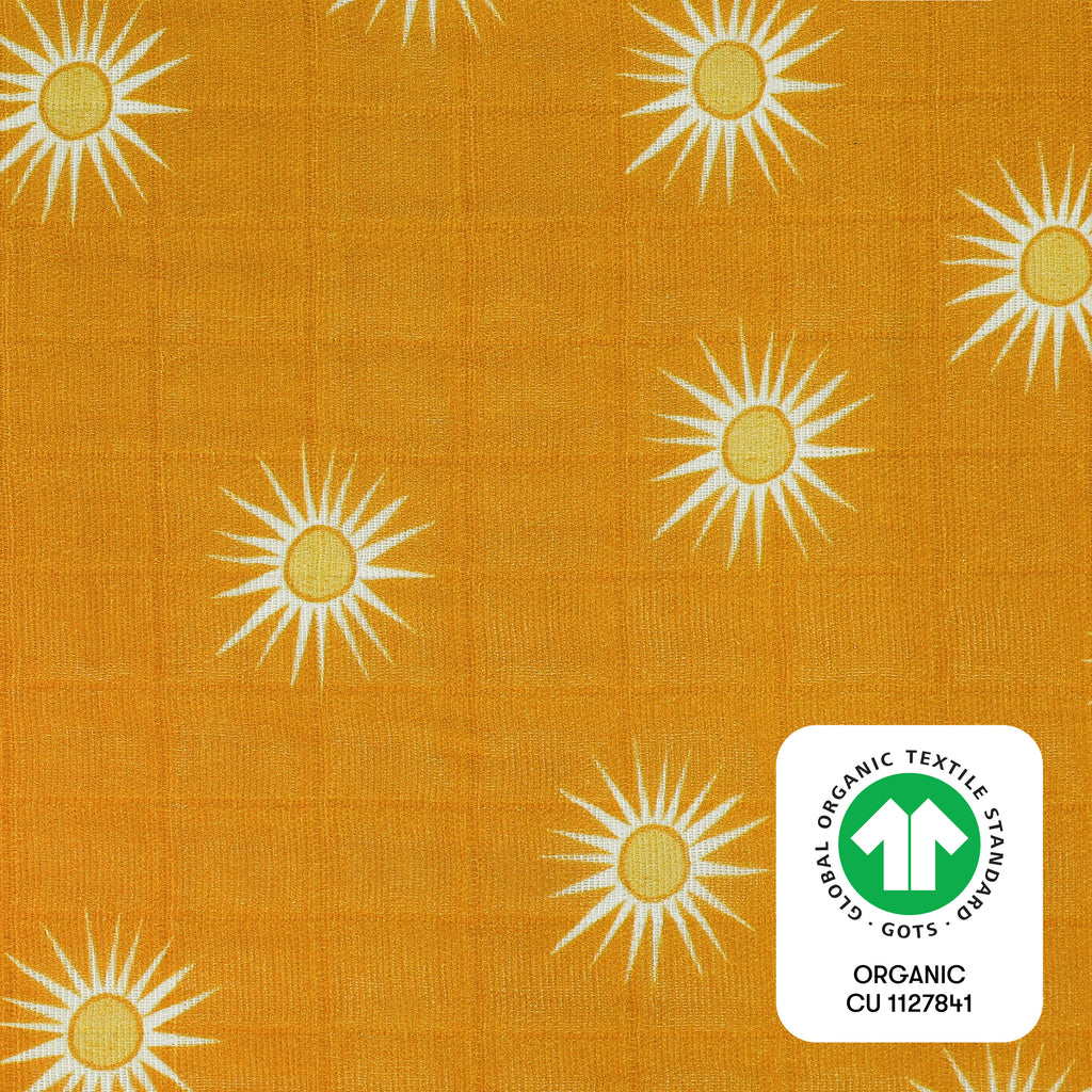 T26935,Golden Hour Muslin Crib Sheet in GOTS Certified Organic Cotton