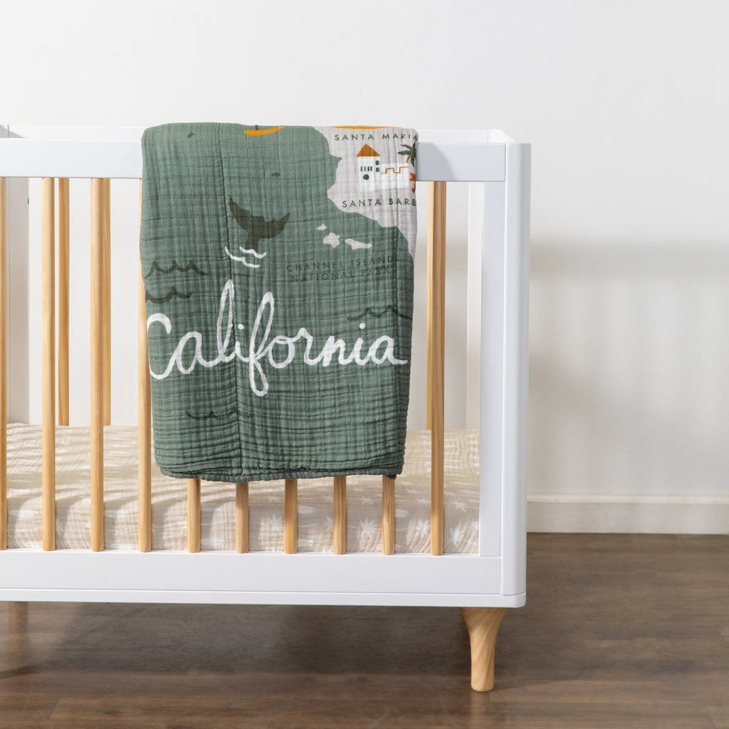 T27036,Beach Bum Muslin Mini Crib Sheet in GOTS Certified Organic Cotton