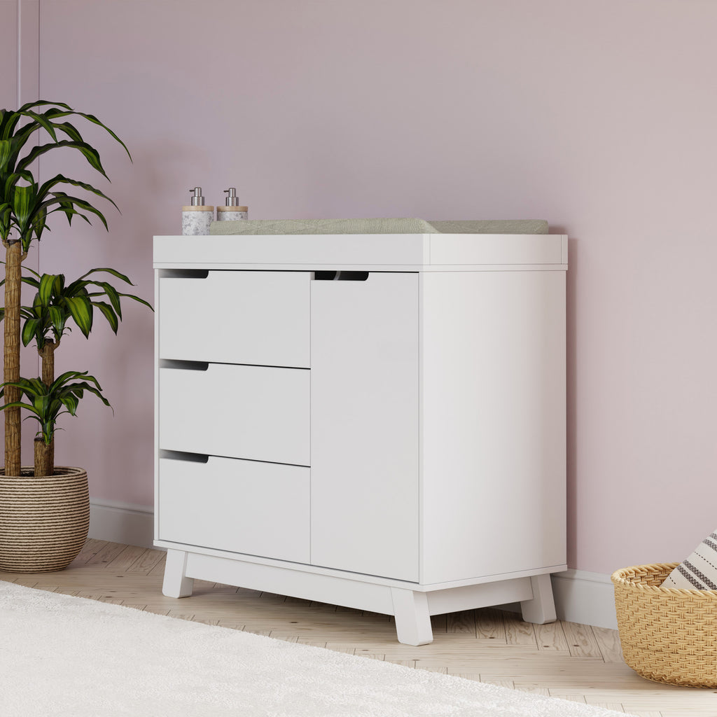 M4223W,Babyletto,Hudson 3-Drawer Changer Dresser w/Removable Changing Tray in White