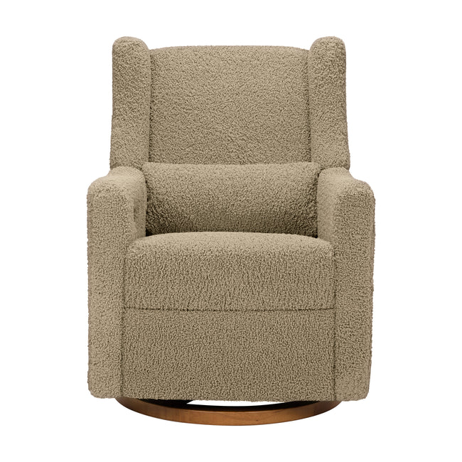 M11288LTDB,Babyletto,Kiwi Glider Recliner w/ Electronic Control and USB in Latte Teddy Loop w/ Dark Wood Base
