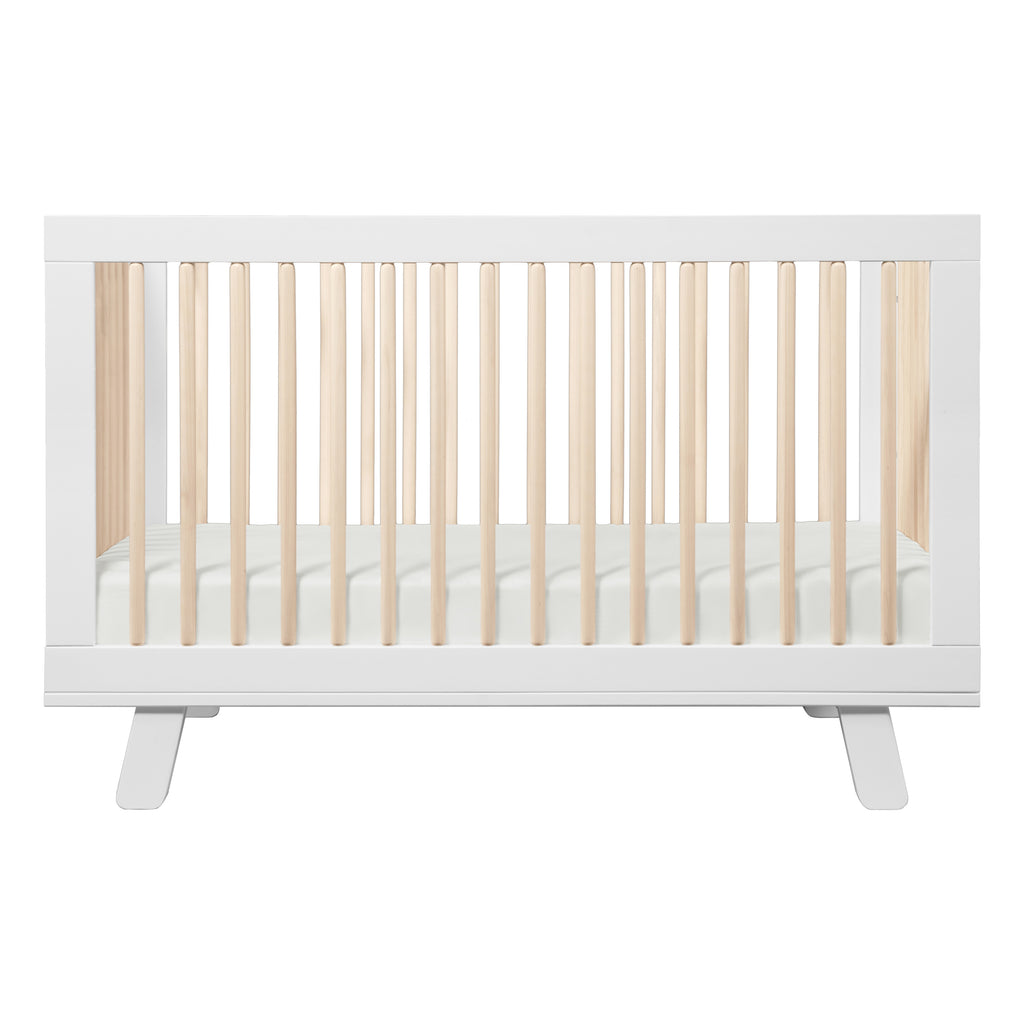 M4201WNX,Babyletto,Hudson 3-in-1 Convertible Crib w/ToddlerBedConversionKit in White/Washed Natural