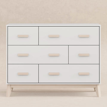 M5826WNX,Babyletto,Scoot 6-Drawer Dresser in White/Washed Natural