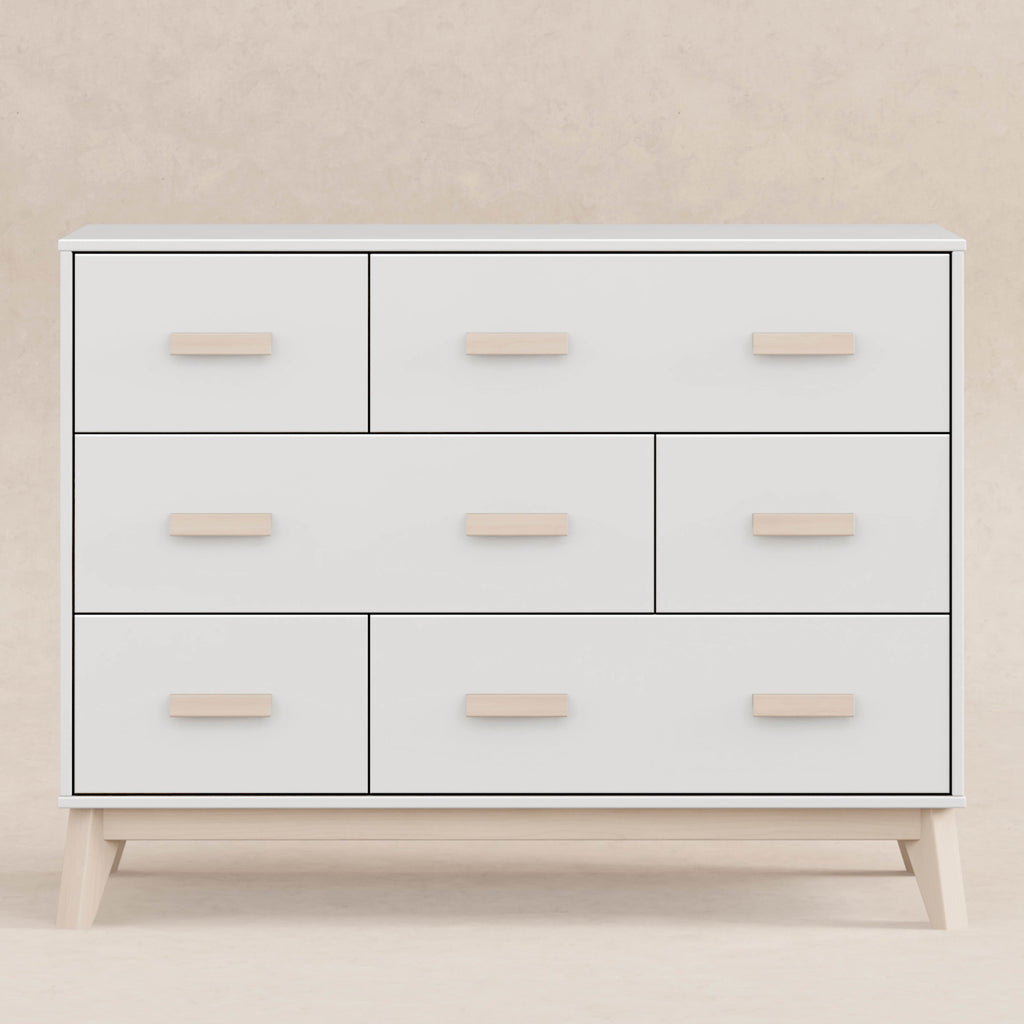 M5826WNX,Babyletto,Scoot 6-Drawer Dresser in White/Washed Natural