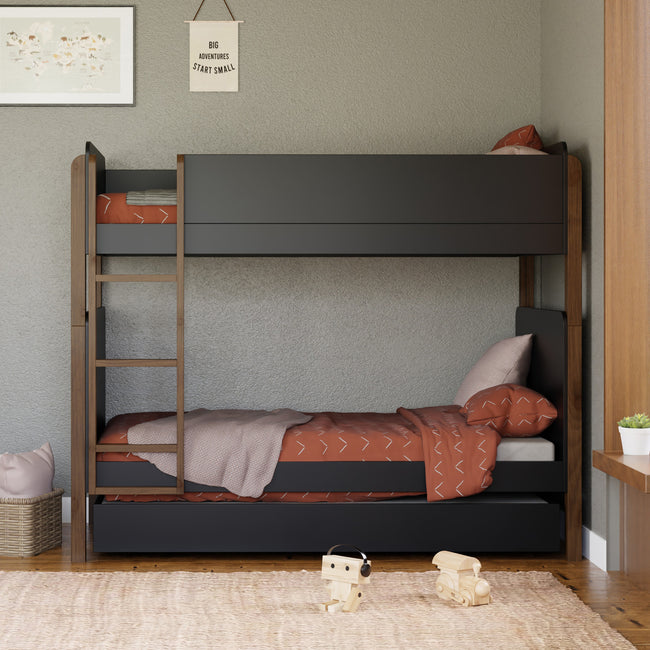 M18494BNL,Babyletto Kids,TipToe Bunk Bed in Black and Natural Walnut