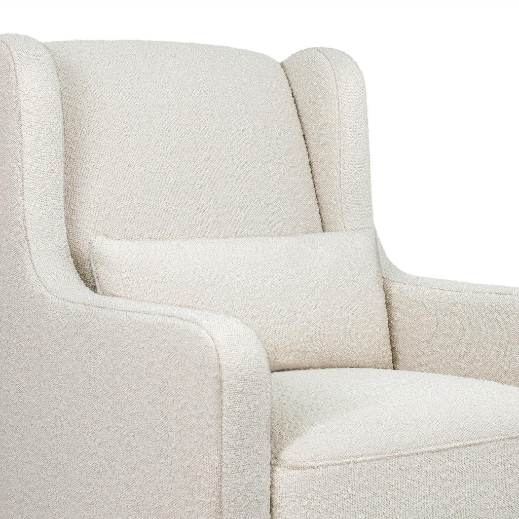 M22187WBLB,Wally Swivel Glider in Ivory Boucle w/Light Wood Base