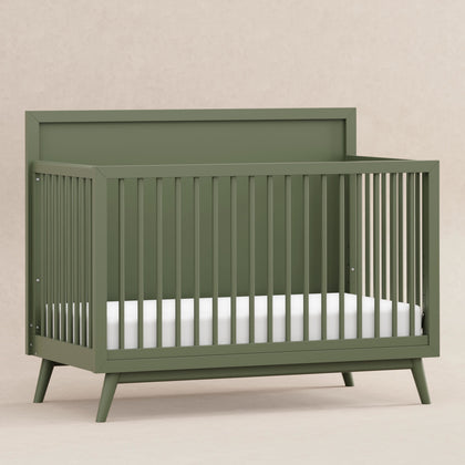 M15901OL,Babyletto,Palma Mid-Century 4-in-1 Convertible Crib w/Toddler Bed Conversion in Olive