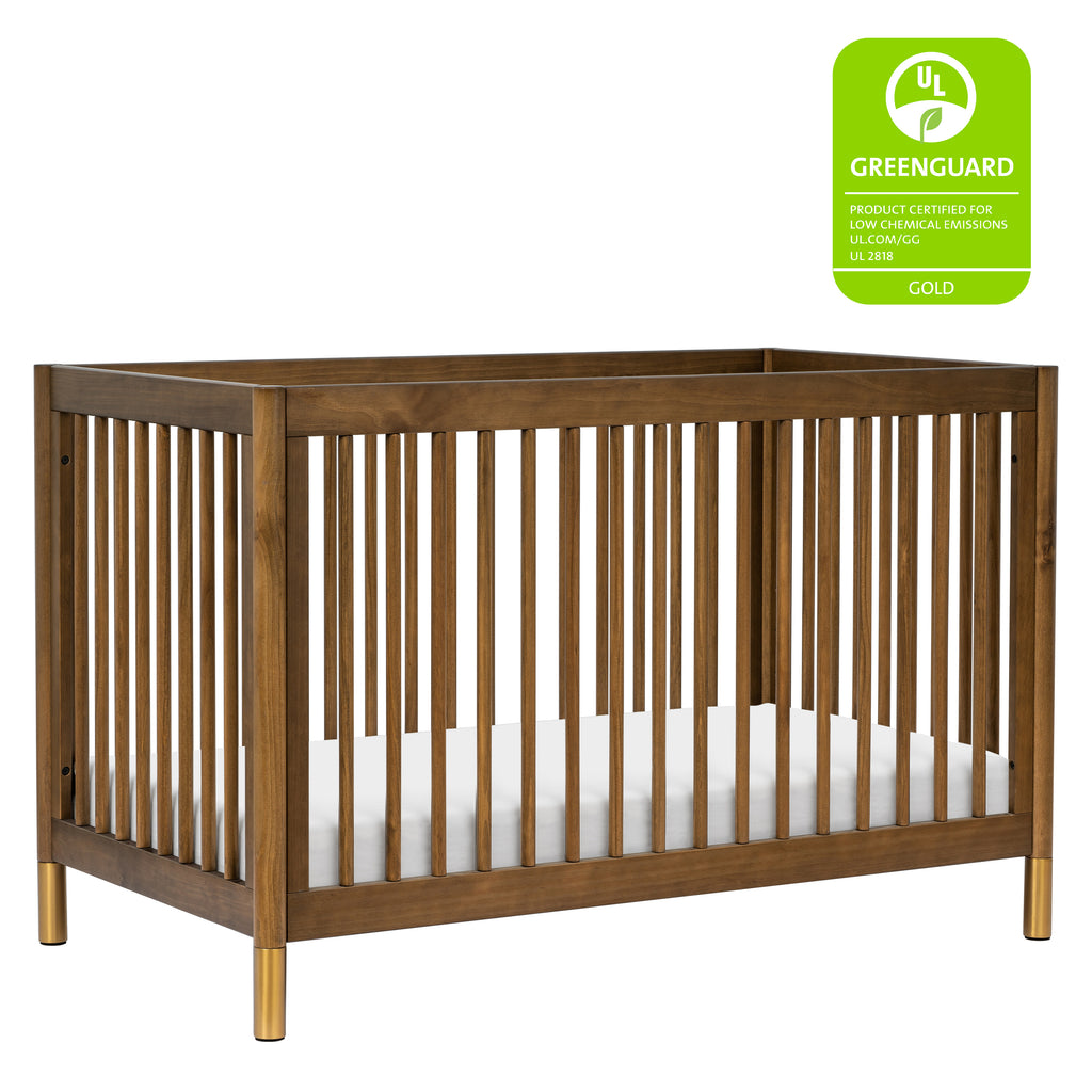 M12901NLGLD,Babyletto,Gelato 4-in-1 Convertible Crib w/Toddler Conversion Kit in Natural Walnut Gold Ft