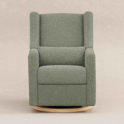 M11288STLB,Babyletto,Kiwi Glider Recliner w/ Electronic Control and USB in Sage Teddy Loop w/ Light Wood Base