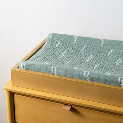 Quilted Changing Pad Cover in GOTS Certified Organic Muslin Cotton