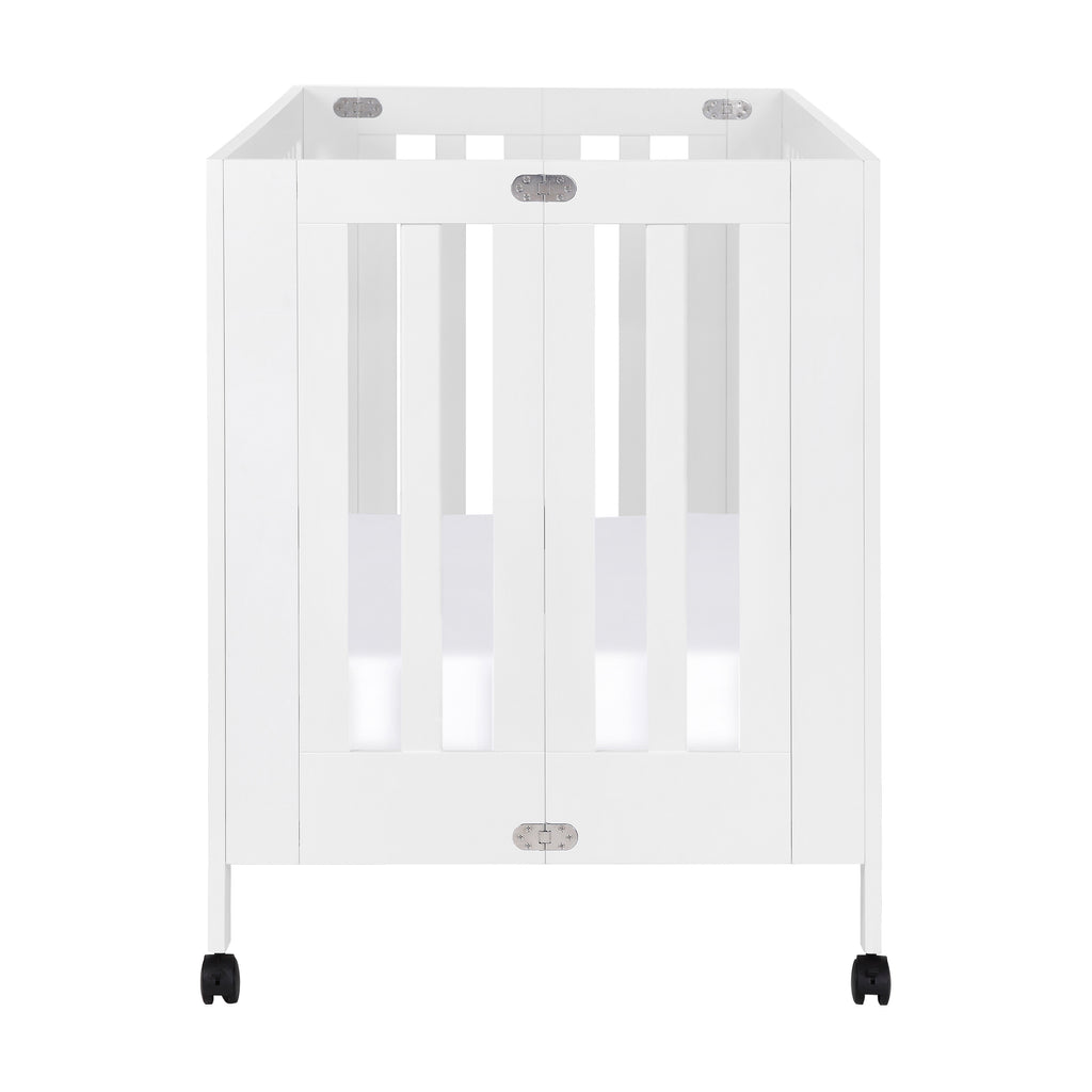 M6601W,Babyletto,Maki Full-Size Folding Crib w/Toddler Bed Conversion Kit in White Finish