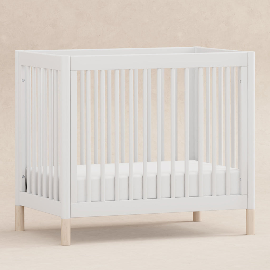 M12998WNX,Babyletto,Gelato 4-in-1 Convertible Mini Crib and Twin bed in White Finish w/Washed Natural Feet