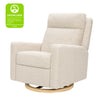 M23082ATLB,Babyletto,Sigi Pro Power Glider Recliner w/ Power Lumbar in Almond Teddy Loop w/Light Wood Base