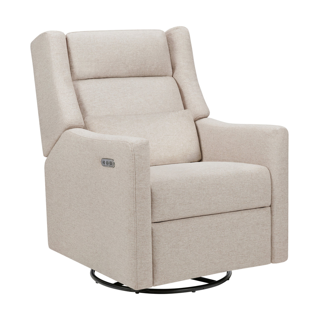 M11286PBEW,Babyletto,Kiwi Plus Power Glider Recliner w/ Power Headrest in Performance Beach Eco-Weave