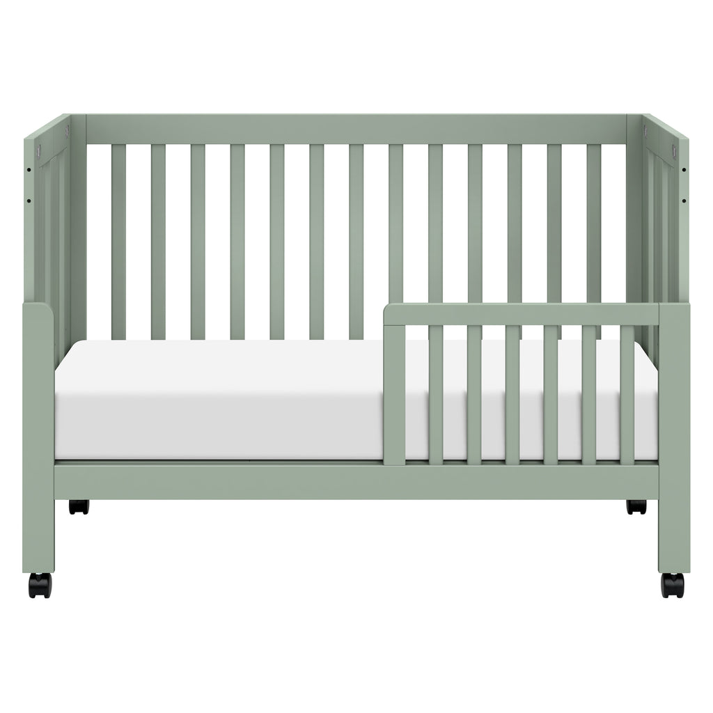 M6601LS,Babyletto,Maki Full Size Folding Crib w/ Toddler Bed Conversion Kit in Light Sage