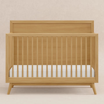M15901HY,Babyletto,Palma Mid-Century 4-in-1 Convertible Crib w/ Toddler Bed Conversion in Honey