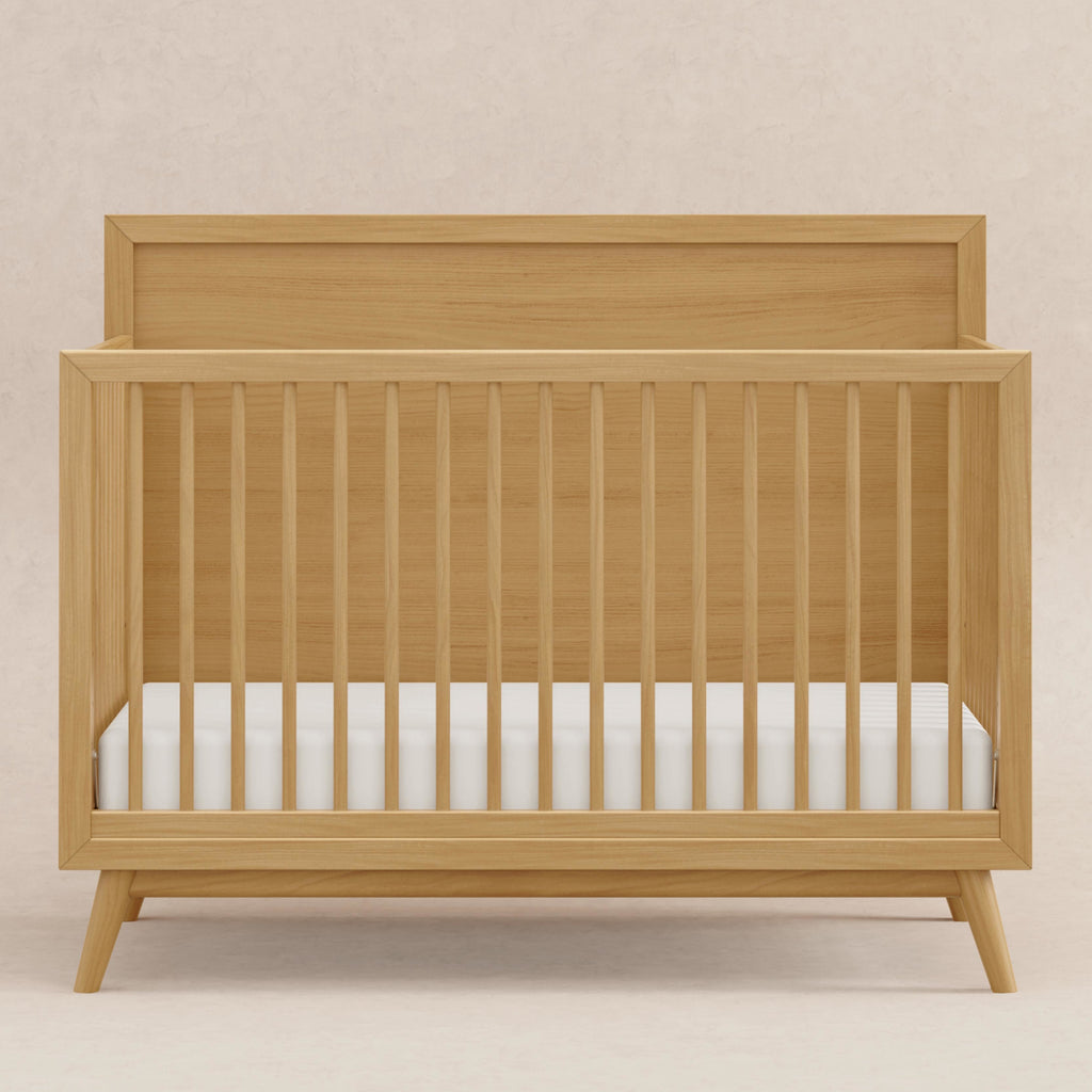 M15901HY,Babyletto,Palma Mid-Century 4-in-1 Convertible Crib w/ Toddler Bed Conversion in Honey
