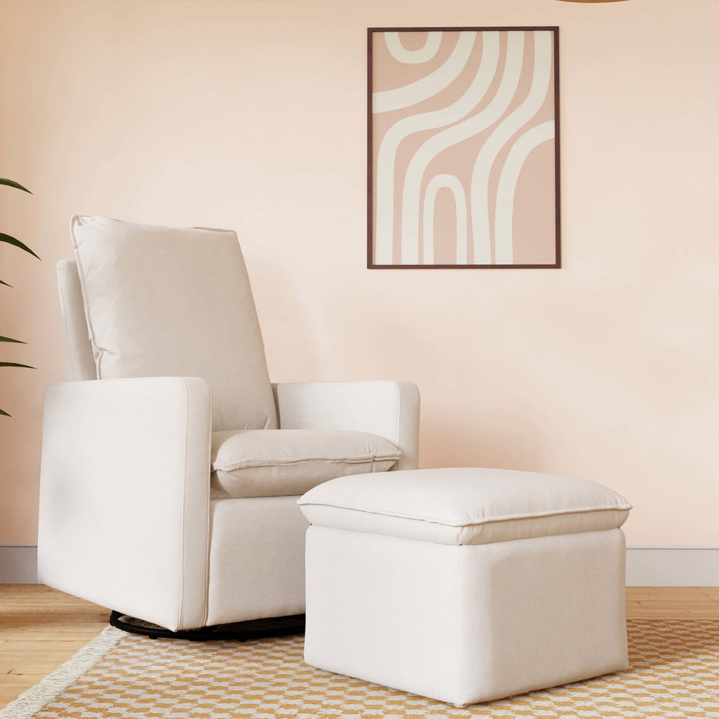 M20985PCMEW,Babyletto,Cali Storage Ottoman in Performance Cream Eco-Weave