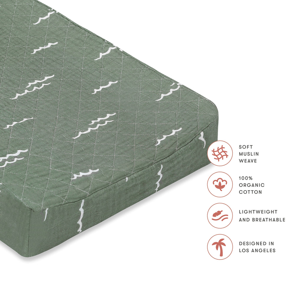 Organic Cotton Non Toxic Changing Mat Changing Pad Cover Quilted