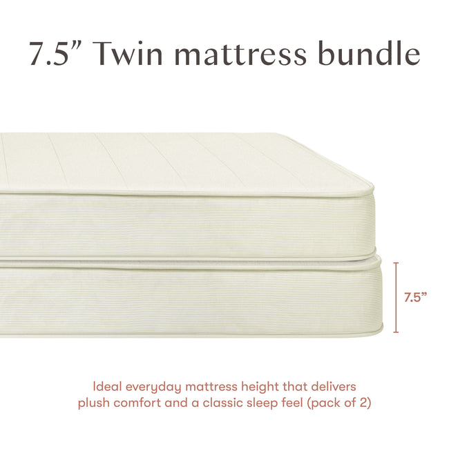 M53107A,Babyletto Kids,Essential 7.5 Twin Bunk Kids Mattress Bundle with Memory Foam