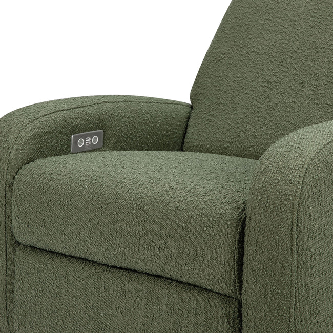 M23188OBLB,Babyletto,Nami Glider Recliner w/ Electronic Control and USB in Olive Boucle w/Light Wood Base