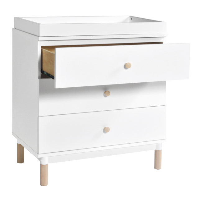 M12923WNX,Babyletto,Gelato 3-Drawer Changer Dresser  Washed Natural Ft w/Removable Changing Tray in White