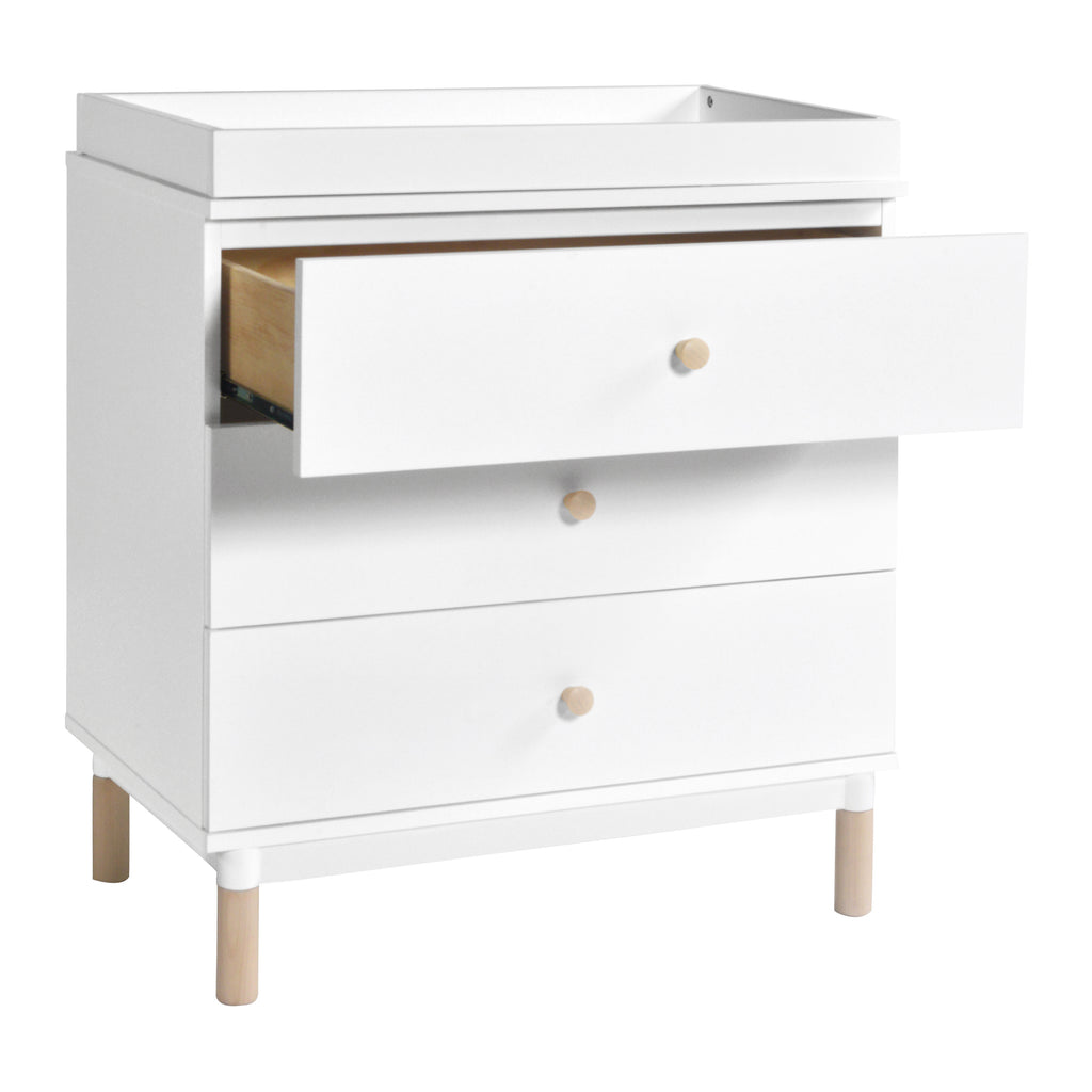 M12923WNX,Babyletto,Gelato 3-Drawer Changer Dresser  Washed Natural Ft w/Removable Changing Tray in White