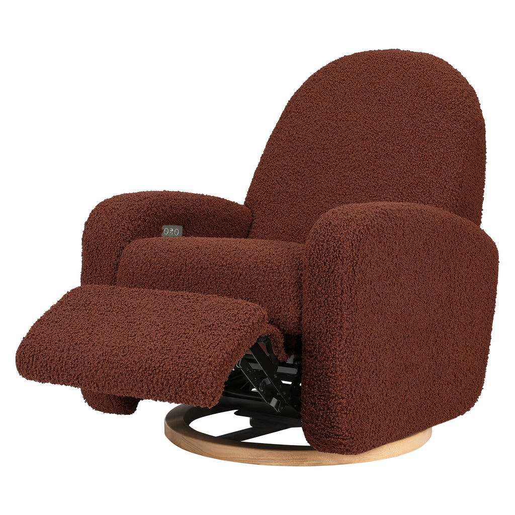 M23188RTLB,Babyletto,Nami Glider Recliner w/ Electronic Control and USB in Rouge Teddy Loop with Light Wood Base