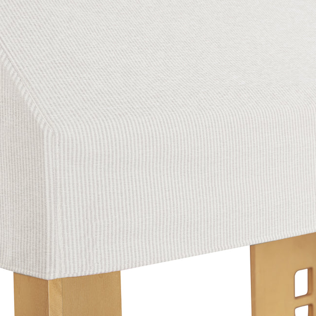 M32830FCS,Babyletto Kids,Uchi Montessori-Inspired House Twin Bed Canopy in Fog Chatham Stripe Performance Eco-Weave