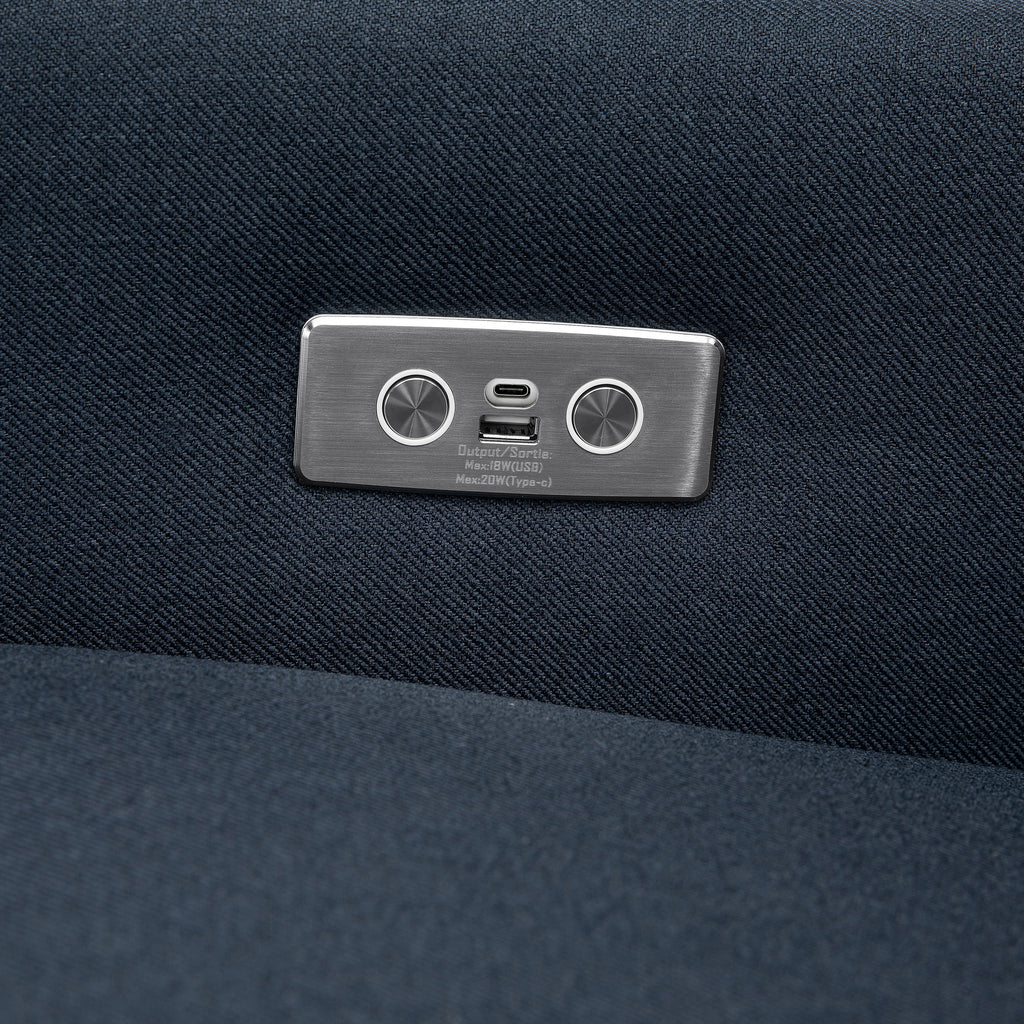 M11288PVET,Babyletto,Kiwi Glider Recliner w/ Electronic Control and USB in Performance Navy Eco-Twill