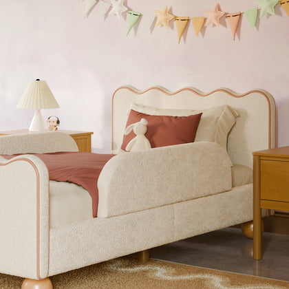 M32099PWB,Babyletto Kids,Upholstered Twin/Full Bed Guardrail in Performance Ivory Boucle
