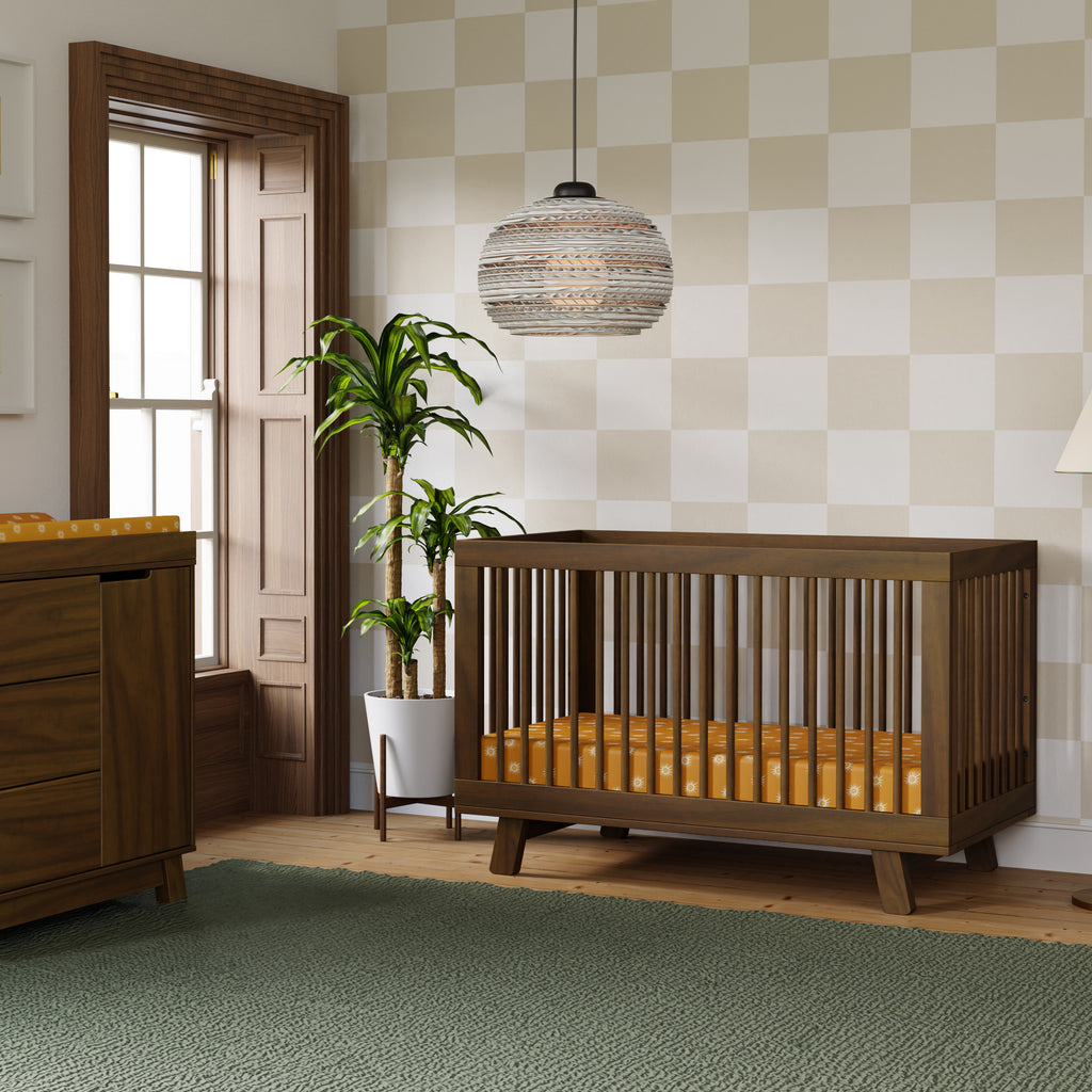 M4201NL,Babyletto,Hudson 3-in-1 Convertible Crib w/Toddler Bed Conversion Kit in Natural Walnut