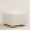 M26385WBG,Kiwi Gliding Ottoman in Ivory Boucle w/ Gold Base