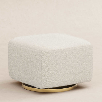 M26385WBG,Babyletto,Kiwi Gliding Ottoman in Ivory Boucle w/ Gold Base