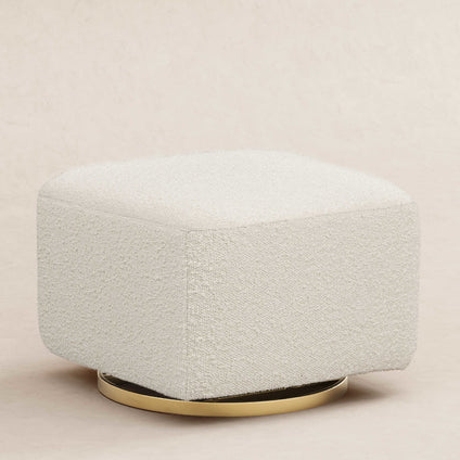 M26385WBG,Babyletto,Kiwi Gliding Ottoman in Ivory Boucle w/ Gold Base