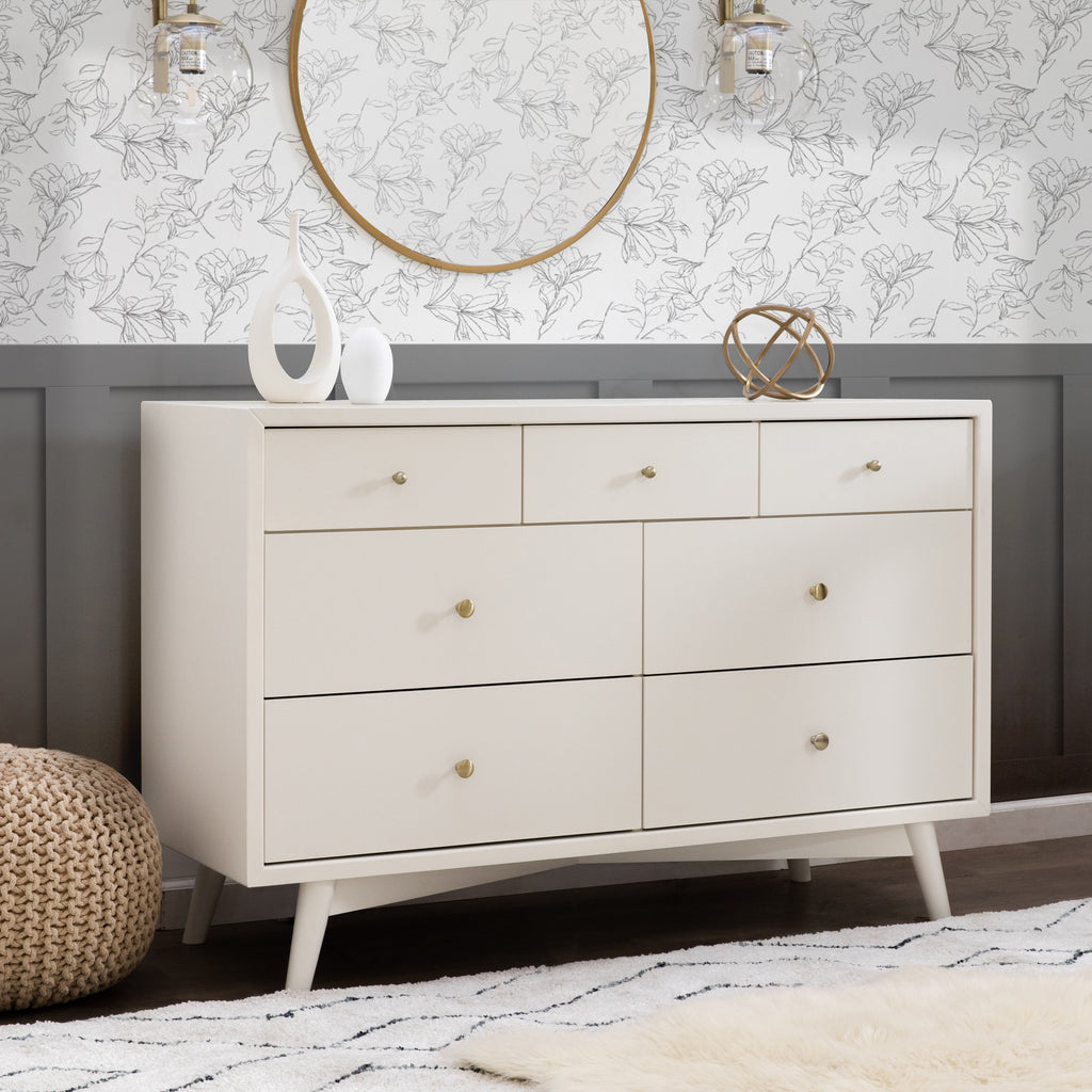 M15916RW,Babyletto,Palma 7-Drawer Double Dresser  Assembled in Warm White