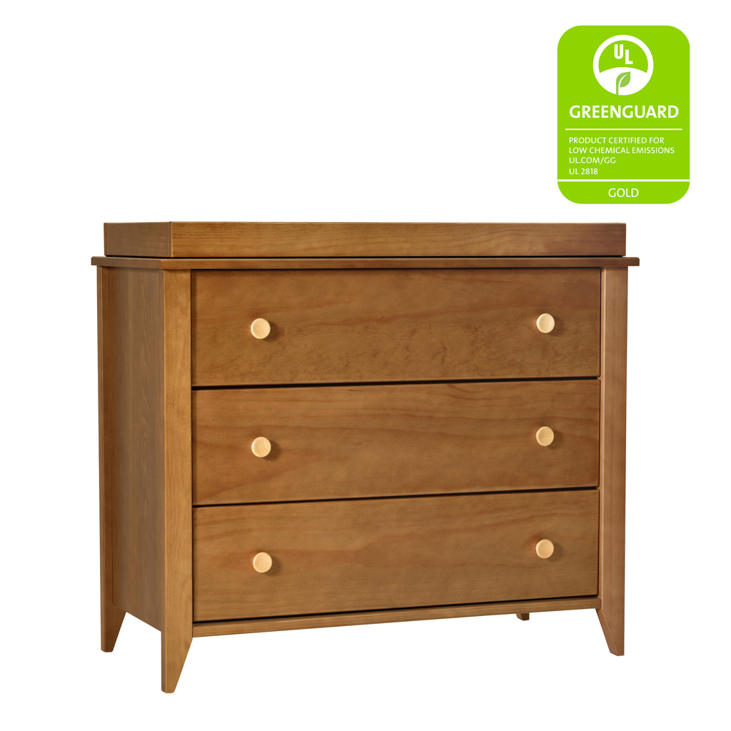 M10323CTN,Babyletto,Sprout 3-Drawer Changer Dresser in Chestnut and Natural Finish