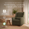 M11288OBLB,Babyletto,Kiwi Glider Recliner w/ Electronic Control and USB in Olive Boucle w/Light Wood Base
