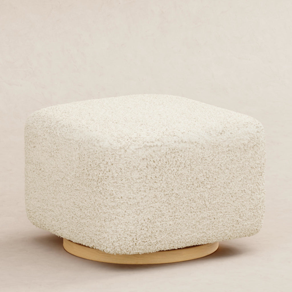 M26385ATLB,Babyletto,Kiwi Gliding Ottoman in Almond Teddy Loop w/ Light Wood Base