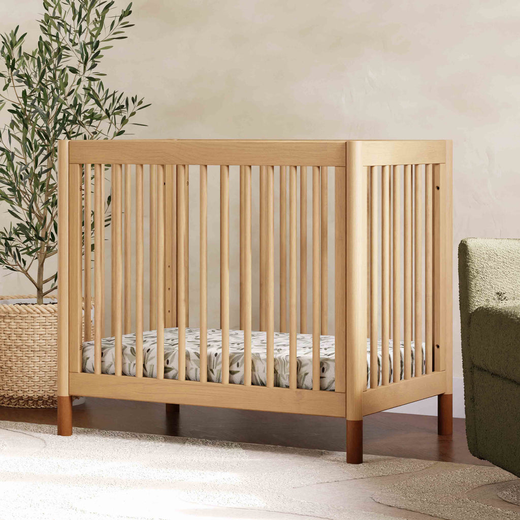 M12998HYVTL,Babyletto,Gelato 4-in-1 Convertible Mini Crib and Twin bed in Honey with Vegan Tan Leather Feet