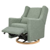 M11288STLB,Babyletto,Kiwi Glider Recliner w/ Electronic Control and USB in Sage Teddy Loop w/ Light Wood Base