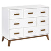 M5826WNL,Babyletto,Scoot 6-Drawer Dresser in White/Natural Walnut